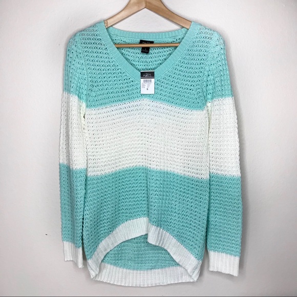 Rue21 Sweaters - SALE Rue21 Turquoise and White Stripes Sweater NWT